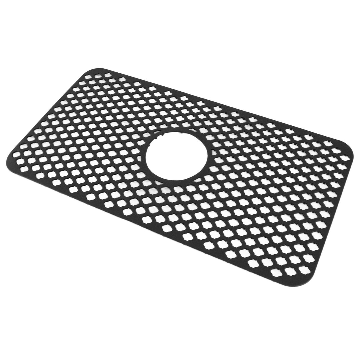 Hollow Insulated Kitchen Sink Mat Non Slip Multi Functional Large Size Silicone Sink Mat Protector Black