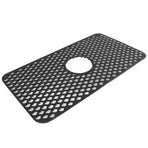 Hollow Insulated Kitchen Sink Mat Non Slip Multi Functional Large Size Silicone Sink Mat Protector Black