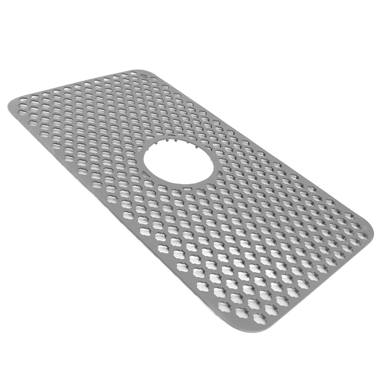 Hollow Insulated Kitchen Sink Mat Non Slip Multi Functional Large Size Silicone Sink Mat Protector Grey