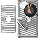 Hollow Insulated Kitchen Sink Mat Non Slip Multi Functional Large Size Silicone Sink Mat Protector Grey