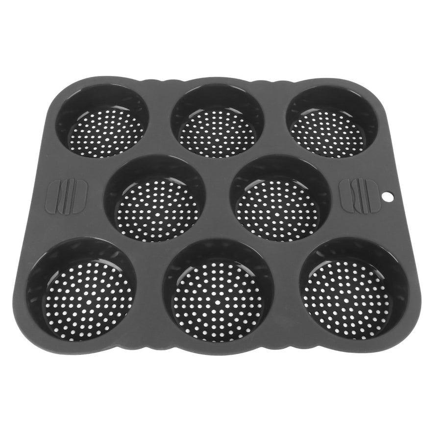 Hamburger Bun Mold Silicone 8 Cavity Easy Release Heat Resistant Hamburger Bread Bakery Pan for Kitchen