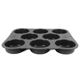 Hamburger Bun Mold Silicone 8 Cavity Easy Release Heat Resistant Hamburger Bread Bakery Pan for Kitchen - Side View