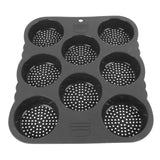 Hamburger Bun Mold Silicone 8 Cavity Easy Release Heat Resistant Hamburger Bread Bakery Pan for Kitchen - Top-Down View