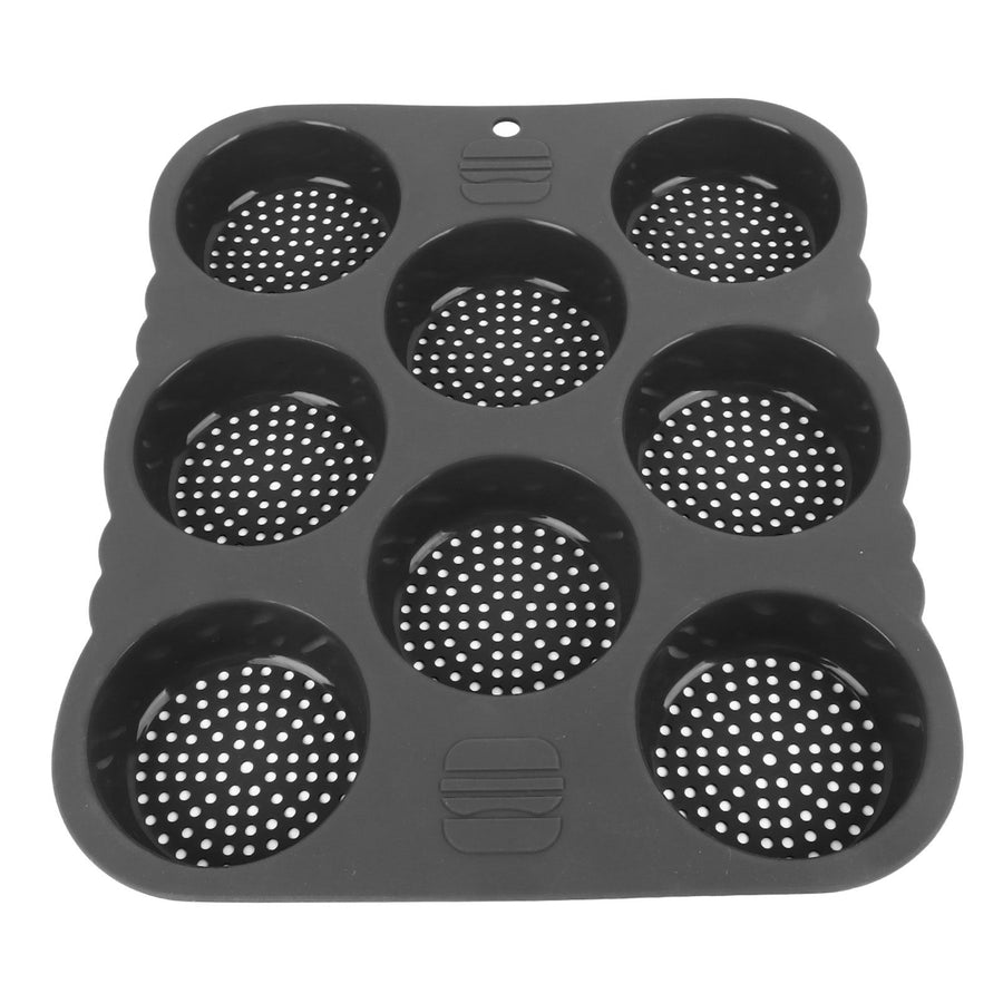 Hamburger Bun Mold Silicone 8 Cavity Easy Release Heat Resistant Hamburger Bread Bakery Pan for Kitchen