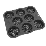 Hamburger Bun Mold Silicone 8 Cavity Easy Release Heat Resistant Hamburger Bread Bakery Pan for Kitchen - 45-Degree Angle