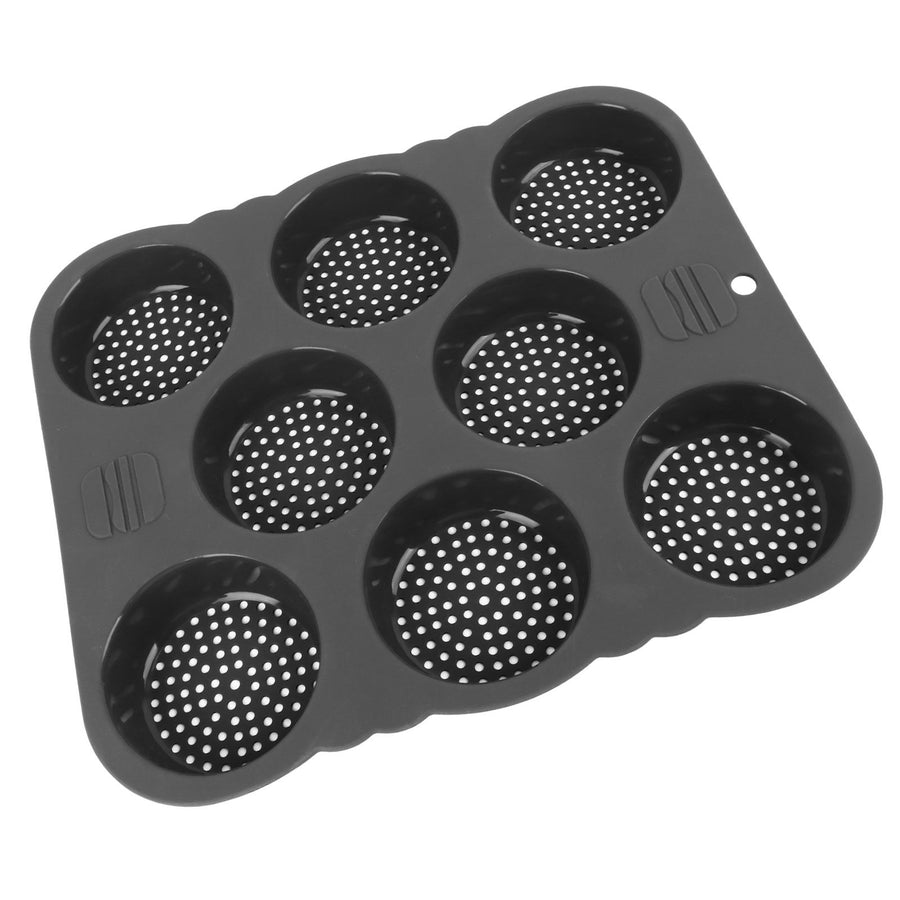 Hamburger Bun Mold Silicone 8 Cavity Easy Release Heat Resistant Hamburger Bread Bakery Pan for Kitchen