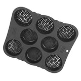 Hamburger Bun Mold Silicone 8 Cavity Easy Release Heat Resistant Hamburger Bread Bakery Pan for Kitchen - Low Angle