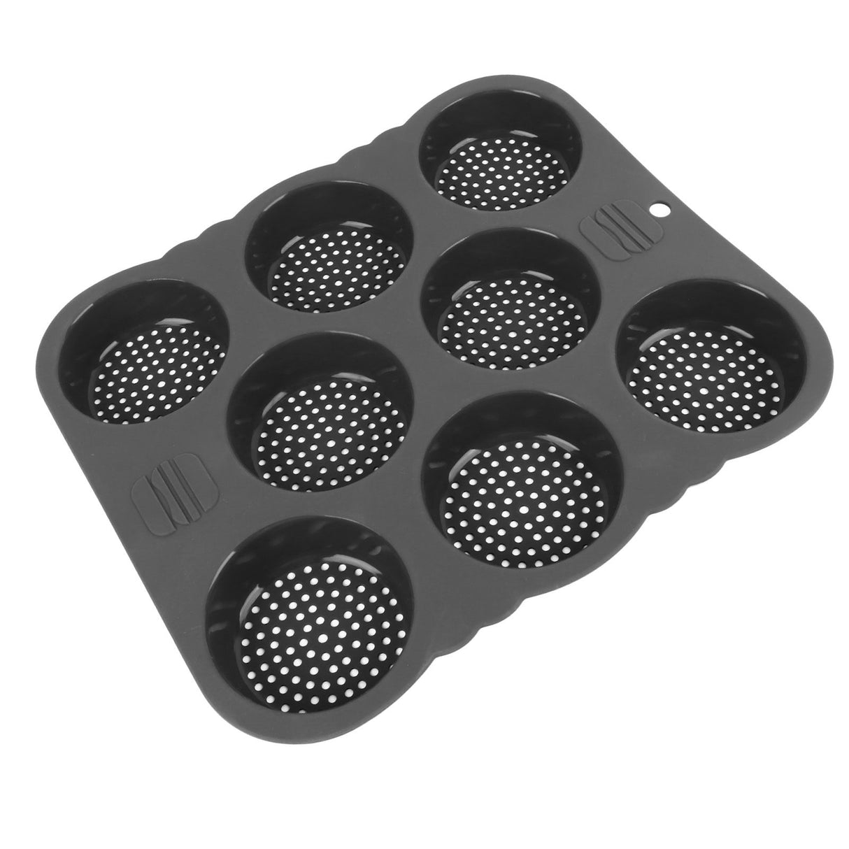 Hamburger Bun Mold Silicone 8 Cavity Easy Release Heat Resistant Hamburger Bread Bakery Pan for Kitchen