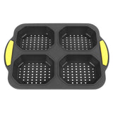 4 Grid Silicone Loaf Pan Baking Pan for Baking French Baguettes Hot Dog Buns Bread Mold Nonstick Dishwasher Safe Heat Resistant
