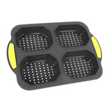 4 Grid Silicone Loaf Pan Baking Pan for Baking French Baguettes Hot Dog Buns Bread Mold Nonstick Dishwasher Safe Heat Resistant