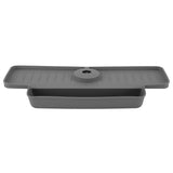 Faucet Splash Proof Draining Rack Silicone Foldable Faucet Handle Drip Catcher Tray Drainer Shelf Basket for Kitchen Grey