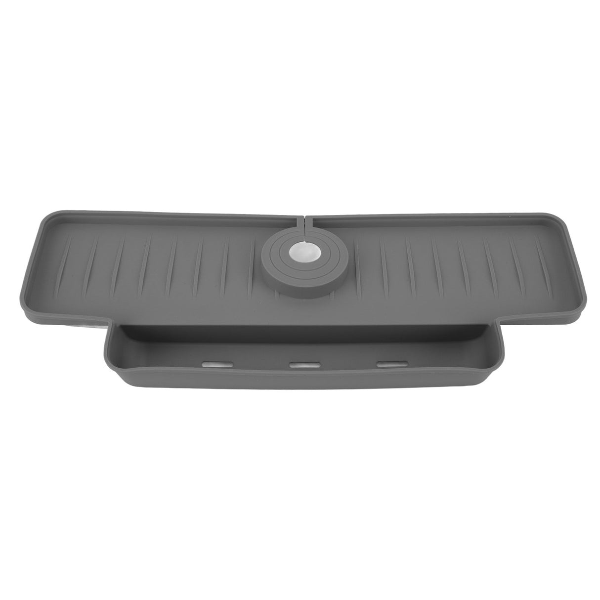 Faucet Splash Proof Draining Rack Silicone Foldable Faucet Handle Drip Catcher Tray Drainer Shelf Basket for Kitchen Grey