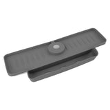 Faucet Splash Proof Draining Rack Silicone Foldable Faucet Handle Drip Catcher Tray Drainer Shelf Basket for Kitchen Grey