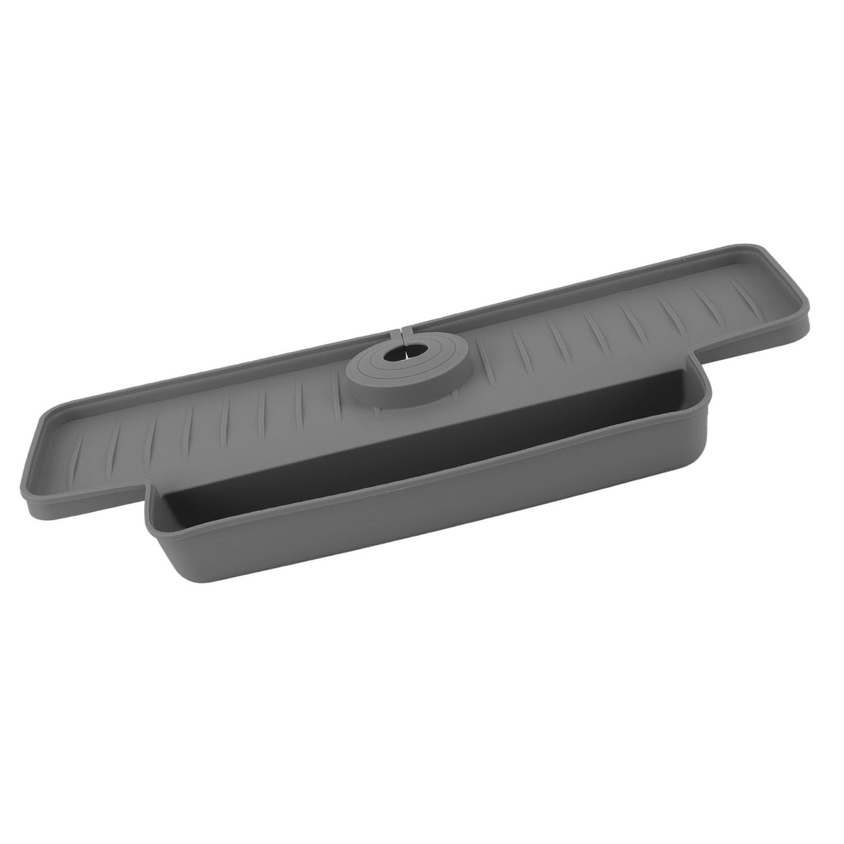 Faucet Splash Proof Draining Rack Silicone Foldable Faucet Handle Drip Catcher Tray Drainer Shelf Basket for Kitchen Grey