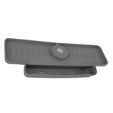 Faucet Splash Proof Draining Rack Silicone Foldable Faucet Handle Drip Catcher Tray Drainer Shelf Basket for Kitchen Grey - Extra Image