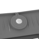 Faucet Splash Proof Draining Rack Silicone Foldable Faucet Handle Drip Catcher Tray Drainer Shelf Basket for Kitchen Grey