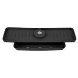 Faucet Splash Proof Draining Rack Silicone Foldable Faucet Handle Drip Catcher Tray Drainer Shelf Basket for Kitchen Black