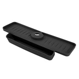 Faucet Splash Proof Draining Rack Silicone Foldable Faucet Handle Drip Catcher Tray Drainer Shelf Basket for Kitchen Black