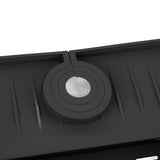 Faucet Splash Proof Draining Rack Silicone Foldable Faucet Handle Drip Catcher Tray Drainer Shelf Basket for Kitchen Black