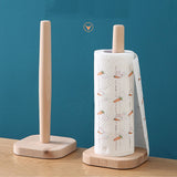 Wooden Paper Towel Holder Countertop Farmhouse Standing Paper Towel Organizer Roll Dispenser with Non Slip Base for Kitchen Living Room