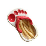 Ceramic French Fries Dish Cute Flip Flops French Fries Plate Cute Ceramic Bowl Flip Flops Shaped Snack Chip Soy Sauce Serving Dish Bowl Plate Red