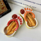 Ceramic French Fries Dish Cute Flip Flops French Fries Plate Cute Ceramic Bowl Flip Flops Shaped Snack Chip Soy Sauce Serving Dish Bowl Plate Red - Extra Image