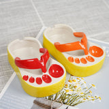 Ceramic French Fries Dish Cute Flip Flops French Fries Plate Cute Ceramic Bowl Flip Flops Shaped Snack Chip Soy Sauce Serving Dish Bowl Plate Red