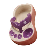 Ceramic French Fries Dish Cute Flip Flops French Fries Plate Cute Ceramic Bowl Flip Flops Shaped Snack Chip Soy Sauce Serving Dish Bowl Plate Purple - Top-Down View