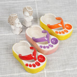 Ceramic French Fries Dish Cute Flip Flops French Fries Plate Cute Ceramic Bowl Flip Flops Shaped Snack Chip Soy Sauce Serving Dish Bowl Plate Purple - 45-Degree Angle