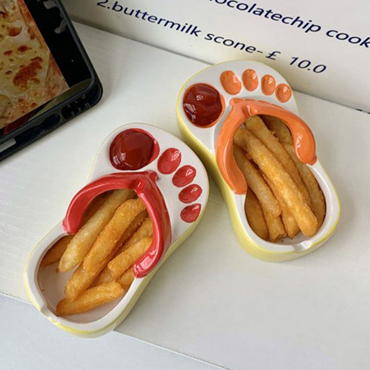 Ceramic French Fries Dish Cute Flip Flops French Fries Plate Cute Ceramic Bowl Flip Flops Shaped Snack Chip Soy Sauce Serving Dish Bowl Plate Purple