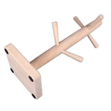 Mug Holder Tree Wood Hanger Stand with 6 Hooks Weighted Base Anti Slip Coffee Mug Rack for Kitchen Counter Cabinet - Close-Up Angle