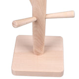Mug Holder Tree Wood Hanger Stand with 6 Hooks Weighted Base Anti Slip Coffee Mug Rack for Kitchen Counter Cabinet