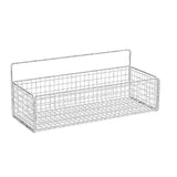 Kitchen Hanging Storage Rack Wall Mounted Storage Basket Punch Free Hanging Wall Organizer Baskets for Dormitory Bedroom White - Front View