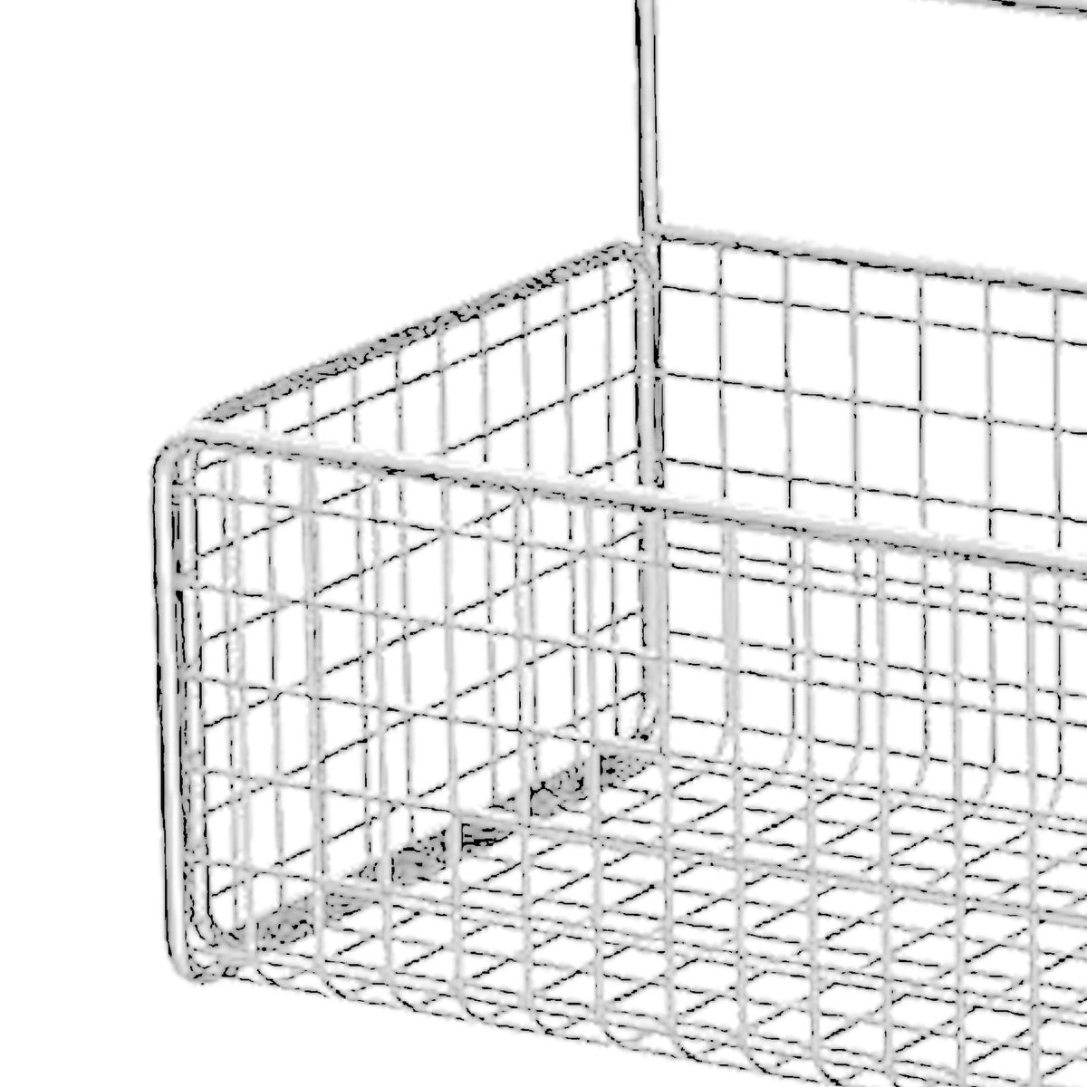 Kitchen Hanging Storage Rack Wall Mounted Storage Basket Punch Free Hanging Wall Organizer Baskets for Dormitory Bedroom White