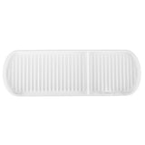 Counter Silicone Drainage Tray Food Grade Skid Resistance Frosted Bottom Silicone Dish Drying Mat for Bathroom White