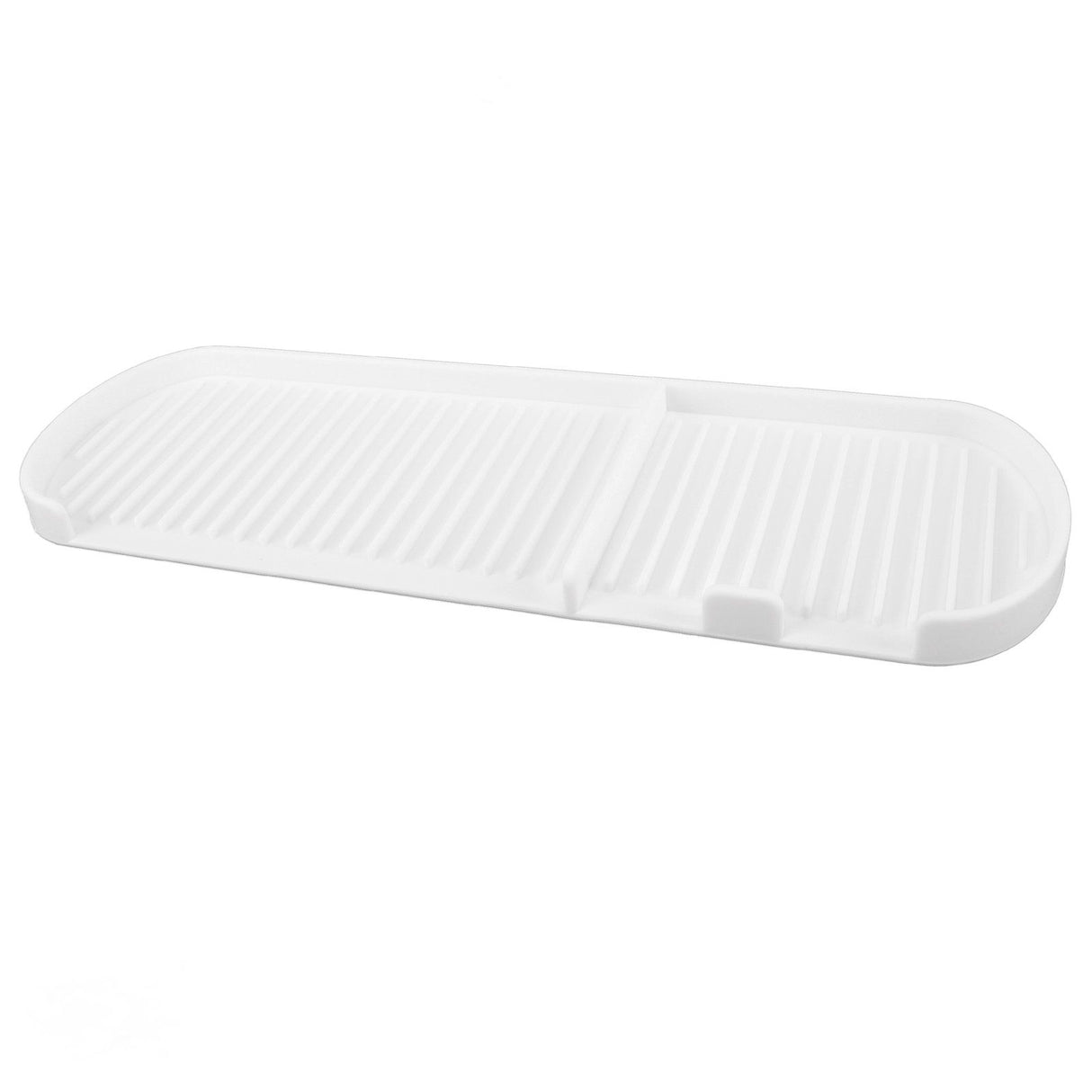Counter Silicone Drainage Tray Food Grade Skid Resistance Frosted Bottom Silicone Dish Drying Mat for Bathroom White