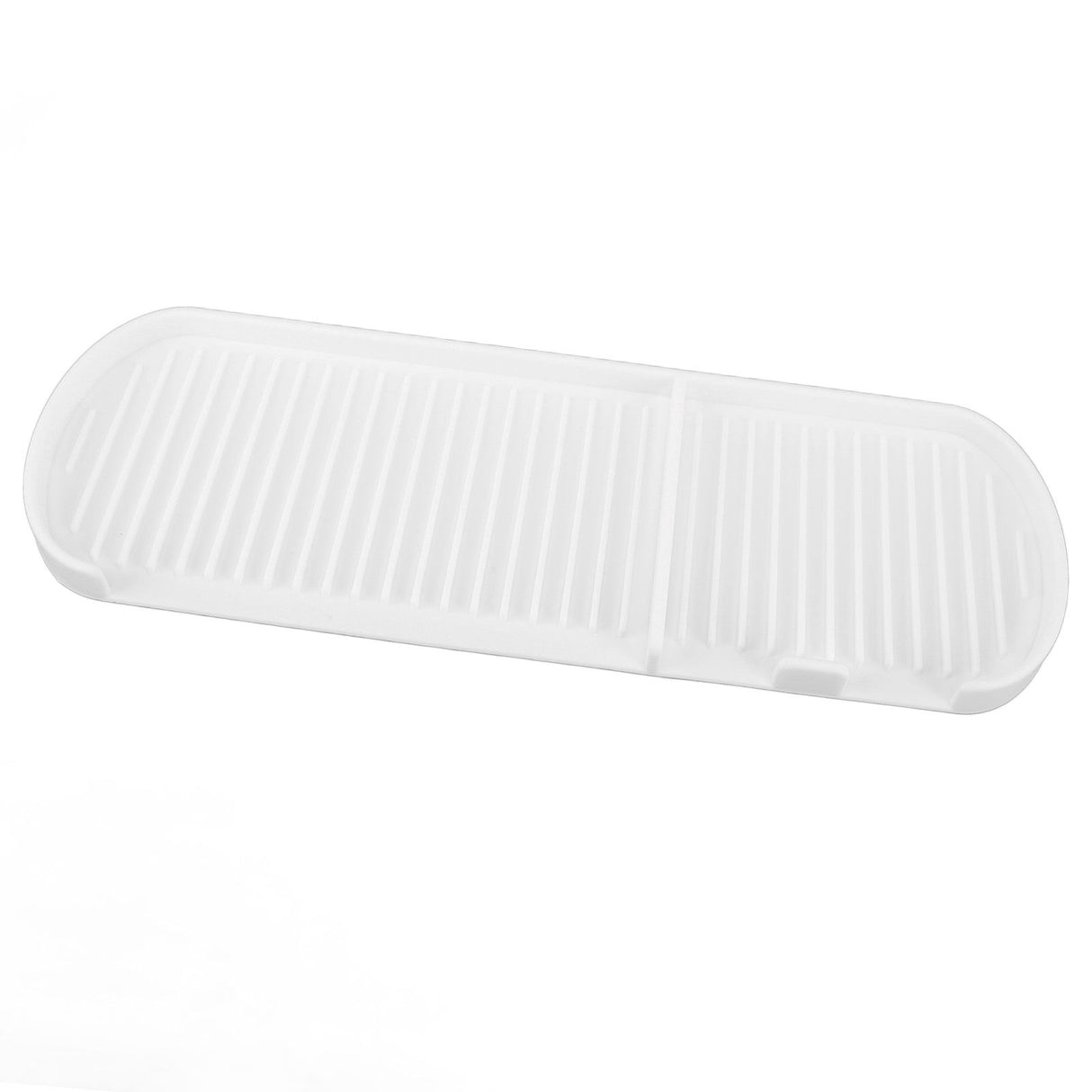 Counter Silicone Drainage Tray Food Grade Skid Resistance Frosted Bottom Silicone Dish Drying Mat for Bathroom White
