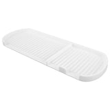 Counter Silicone Drainage Tray Food Grade Skid Resistance Frosted Bottom Silicone Dish Drying Mat for Bathroom White