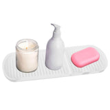 Counter Silicone Drainage Tray Food Grade Skid Resistance Frosted Bottom Silicone Dish Drying Mat for Bathroom White - Extra Image