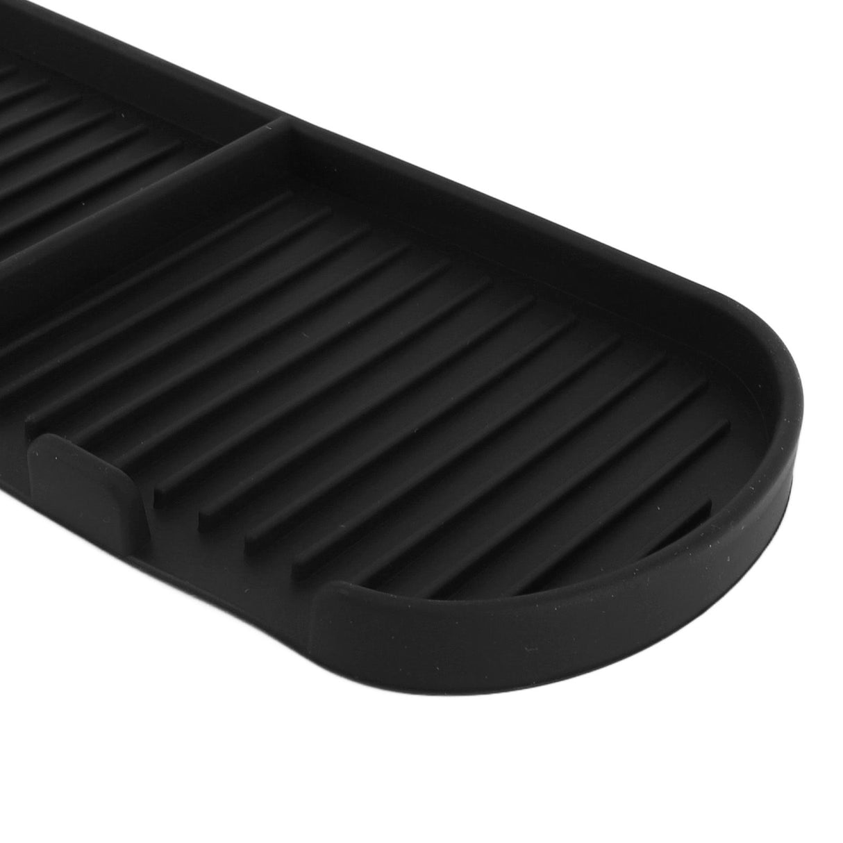 Counter Silicone Drainage Tray Food Grade Skid Resistance Frosted Bottom Silicone Dish Drying Mat for Bathroom Black