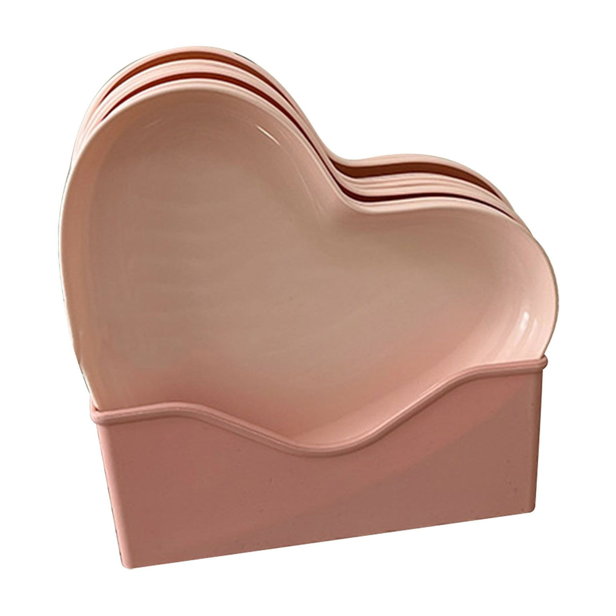 Serving Platter Heart Shape Dinner Plate Plastic Easy to Clean Versatile Kitchen Dinnerware for Party Gathering Wedding 5 Platters with Holder