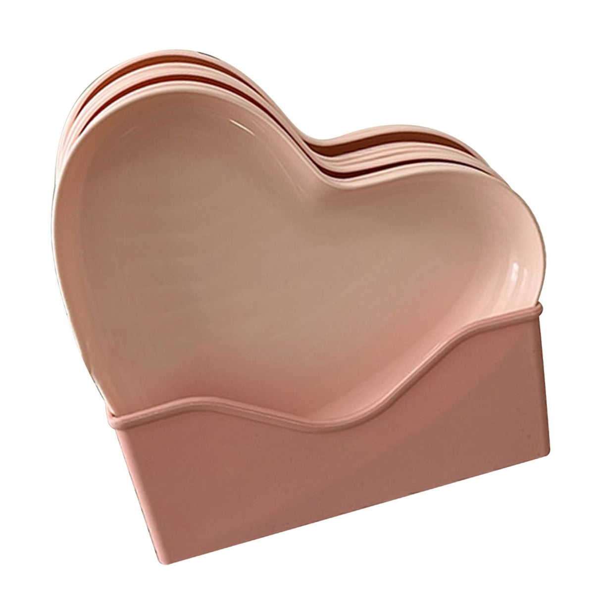 Serving Platter Heart Shape Dinner Plate Plastic Easy to Clean Versatile Kitchen Dinnerware for Party Gathering Wedding 5 Platters with Holder