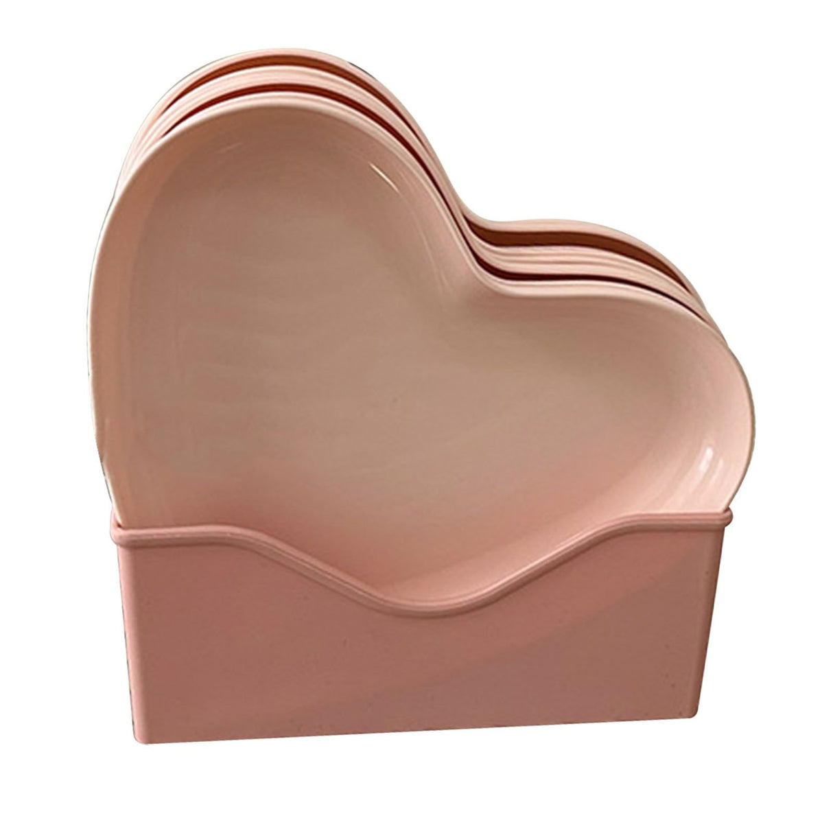 Serving Platter Heart Shape Dinner Plate Plastic Easy to Clean Versatile Kitchen Dinnerware for Party Gathering Wedding 5 Platters with Holder