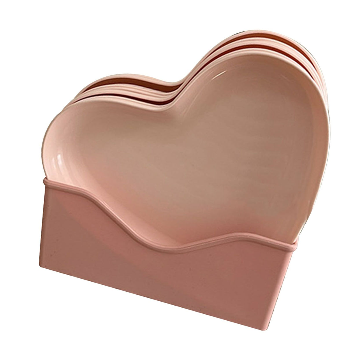 Serving Platter Heart Shape Dinner Plate Plastic Easy to Clean Versatile Kitchen Dinnerware for Party Gathering Wedding 5 Platters with Holder