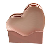 Serving Platter Heart Shape Dinner Plate Plastic Easy to Clean Versatile Kitchen Dinnerware for Party Gathering Wedding 5 Platters with Holder - Low Angle