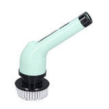 Electric Handheld Brush Adjustable Extension Handle Powerful Highly Efficient Labor Saving Electric Spin Scrubber for Bathroom Kitchen 6 Heads Green