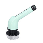 Electric Handheld Brush Adjustable Extension Handle Powerful Highly Efficient Labor Saving Electric Spin Scrubber for Bathroom Kitchen 9 Heads Green