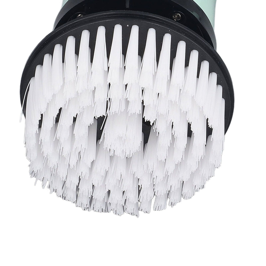 Electric Handheld Brush Adjustable Extension Handle Powerful Highly Efficient Labor Saving Electric Spin Scrubber for Bathroom Kitchen 9 Heads Green