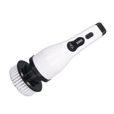 Electric Handheld Brush Adjustable Extension Handle Powerful Highly Efficient Labor Saving Electric Spin Scrubber for Bathroom Kitchen 9 Heads White