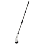 Electric Handheld Brush Adjustable Extension Handle Powerful Highly Efficient Labor Saving Electric Spin Scrubber for Bathroom Kitchen 9 Heads White - Close-Up Angle